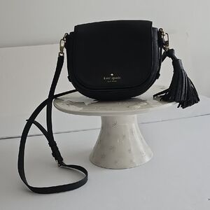 Kate Spade Orchard Street Penelope Pebbled Leather Crossbody Tassel Bag Black